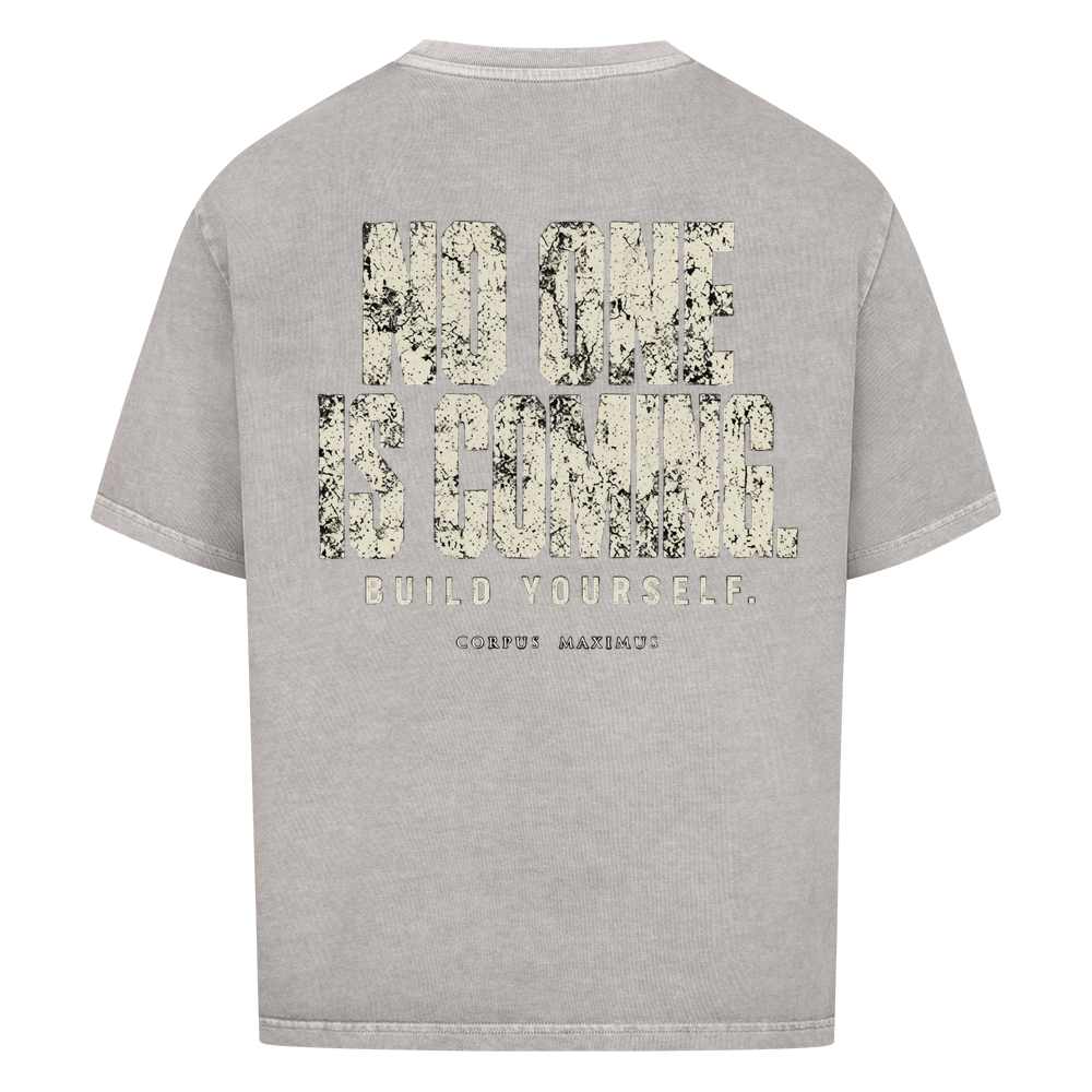 No One Is Coming Oversized T-Shirt Unisex in Grau Washed | Corpus Maximus