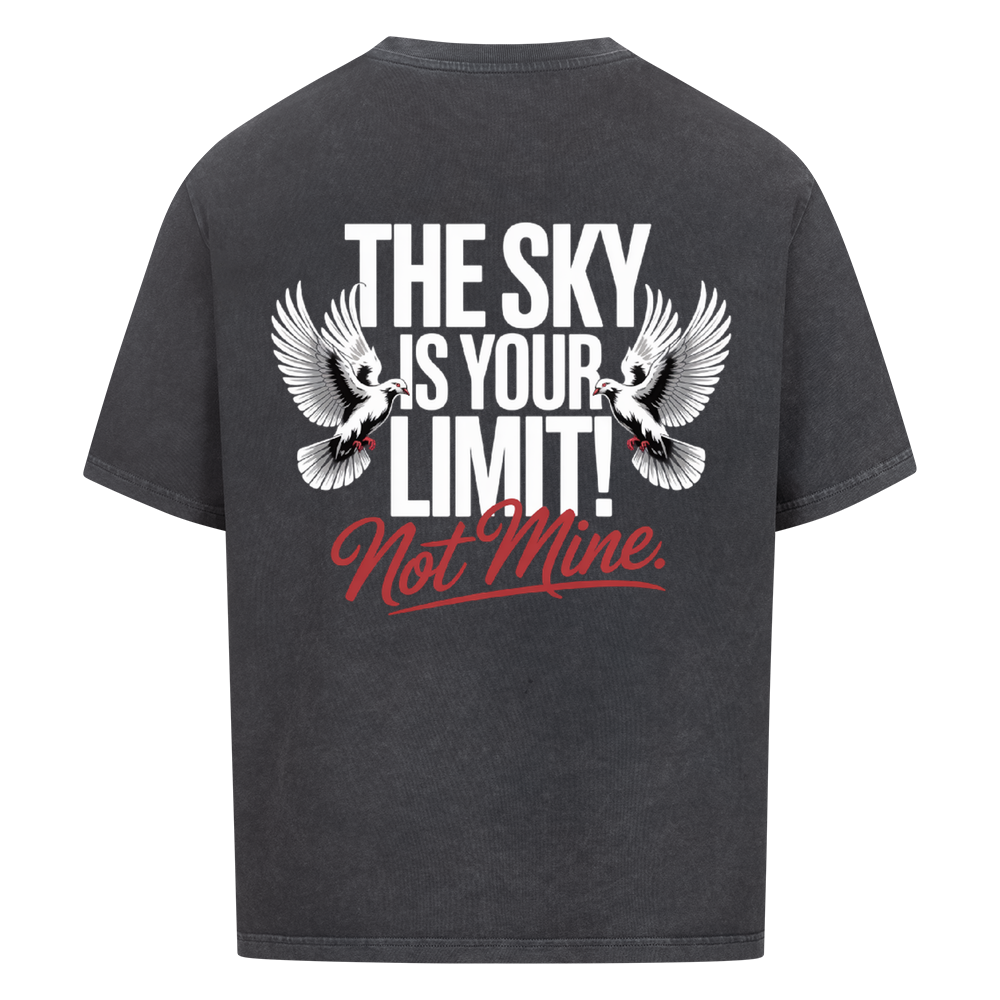 The Sky Oversized T-Shirt Unisex in Schwarz Washed | Corpus Maximus