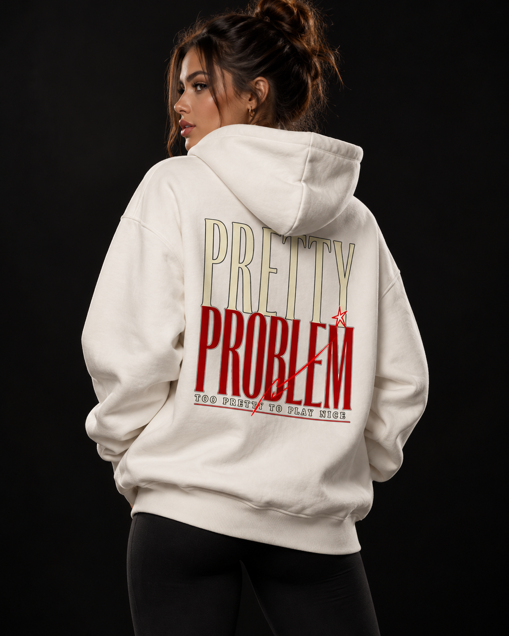 Pretty Problem Oversized Hoodie Unisex mit Backprint – Bild 4 | Corpus Maximus