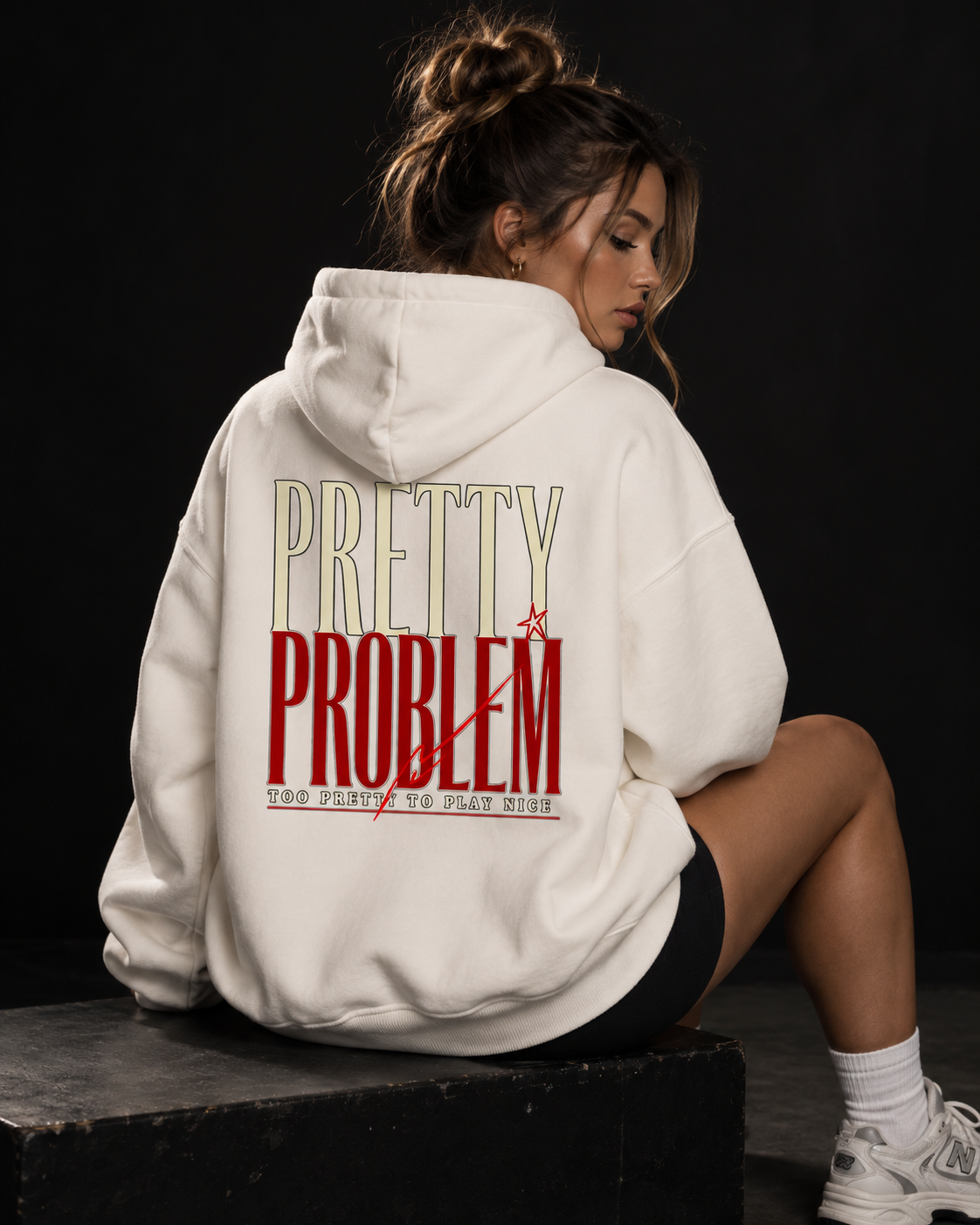 Pretty Problem Oversized Hoodie Unisex mit Backprint – Bild 3 | Corpus Maximus