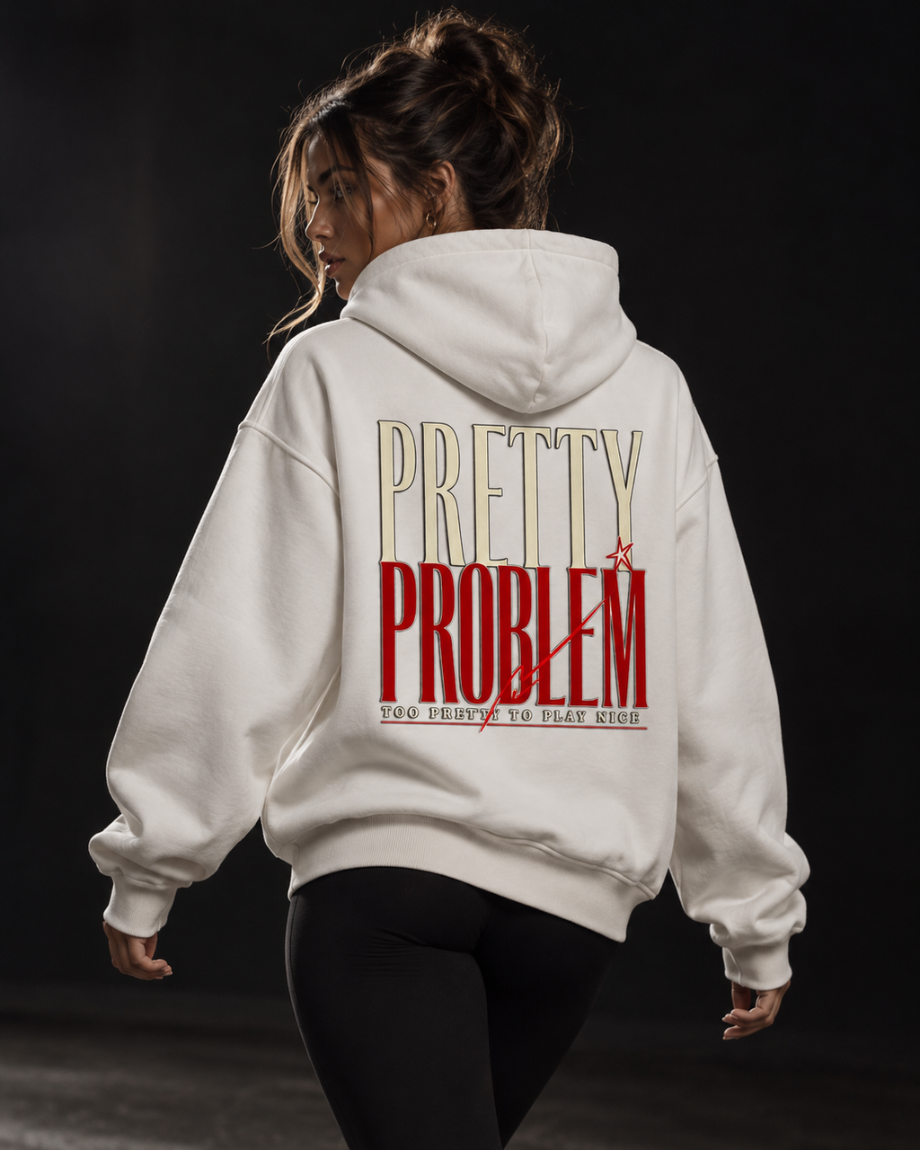 Pretty Problem Oversized Hoodie Unisex mit Backprint – Bild 2 | Corpus Maximus