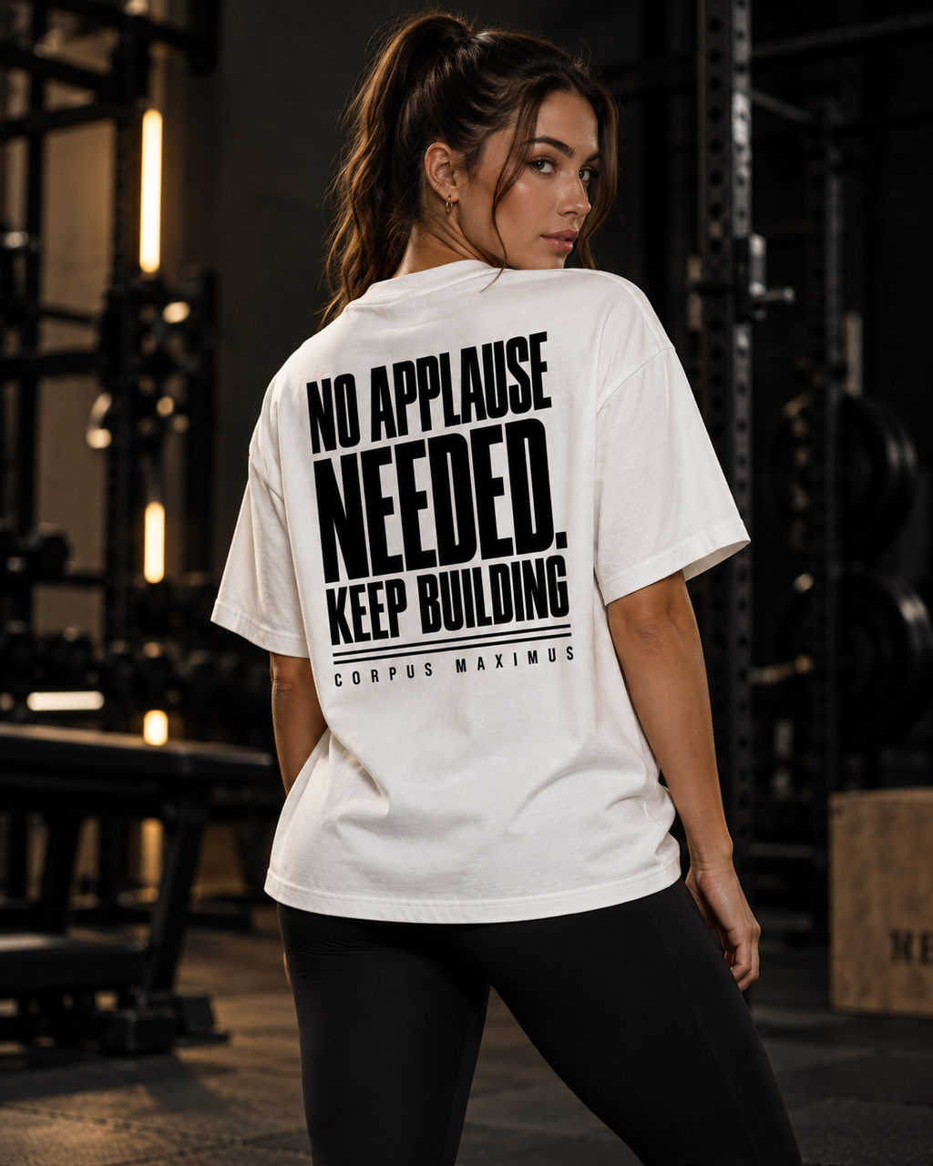 No Applause Needed Oversized T-Shirt Unisex mit Backprint – Bild 2 | Corpus Maximus