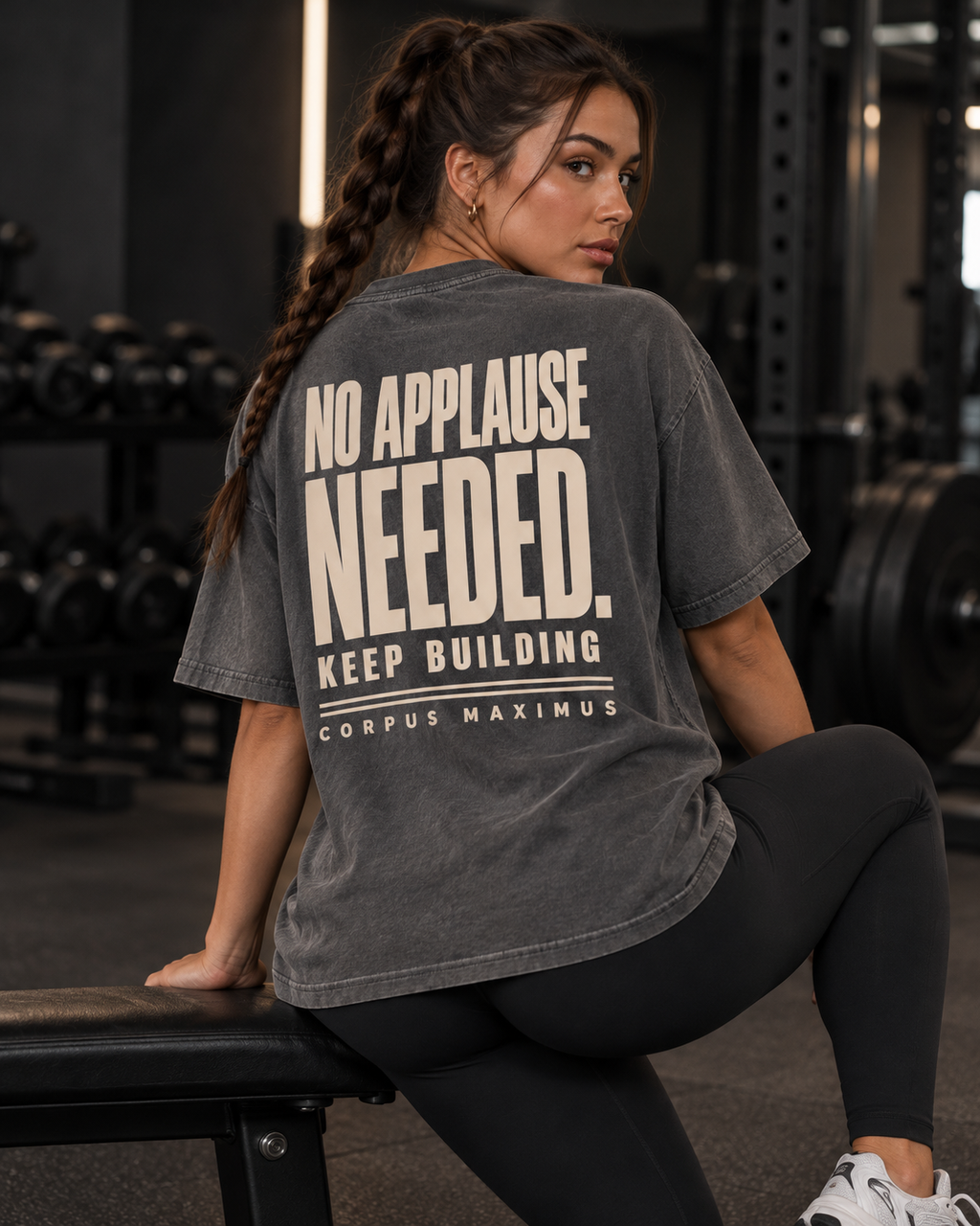 No Applause Needed Oversized T-Shirt Unisex mit Backprint – Bild 4 | Corpus Maximus