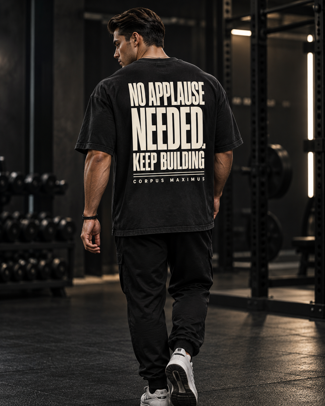 No Applause Needed Oversized T-Shirt Unisex mit Backprint – Bild 5 | Corpus Maximus