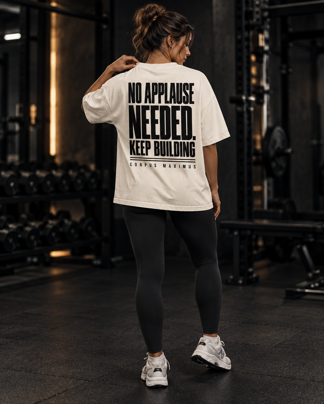 No Applause Needed Oversized T-Shirt Unisex mit Backprint – Bild 6 | Corpus Maximus