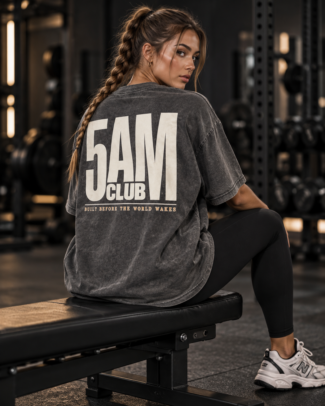 5 AM Club Oversized T-Shirt Unisex mit Backprint – Bild 4 | Corpus Maximus
