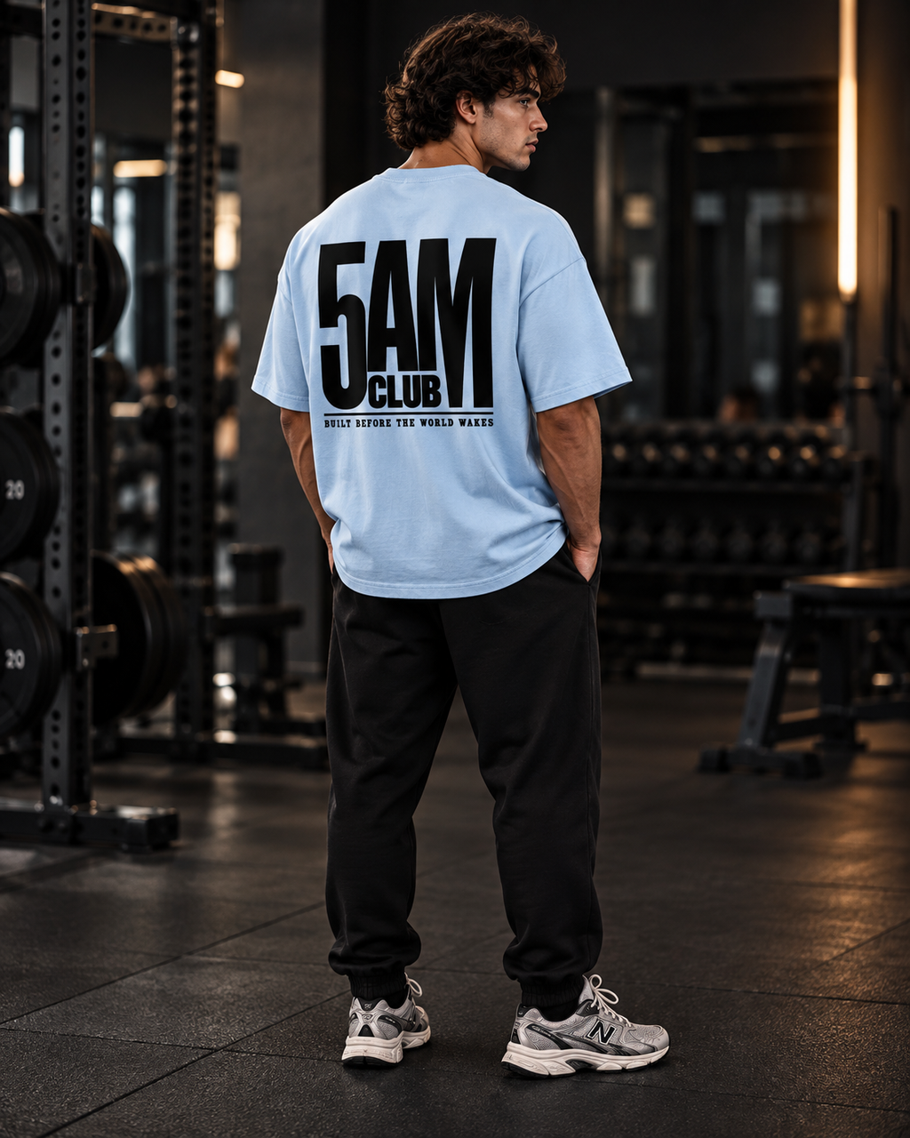 5 AM Club Oversized T-Shirt Unisex mit Backprint – Bild 6 | Corpus Maximus
