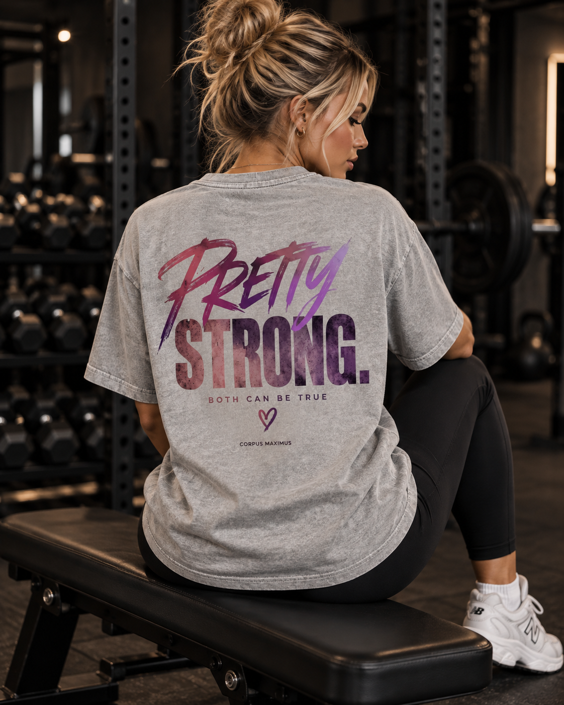Pretty Strong Oversized T-Shirt Unisex mit Backprint – Bild 2 | Corpus Maximus
