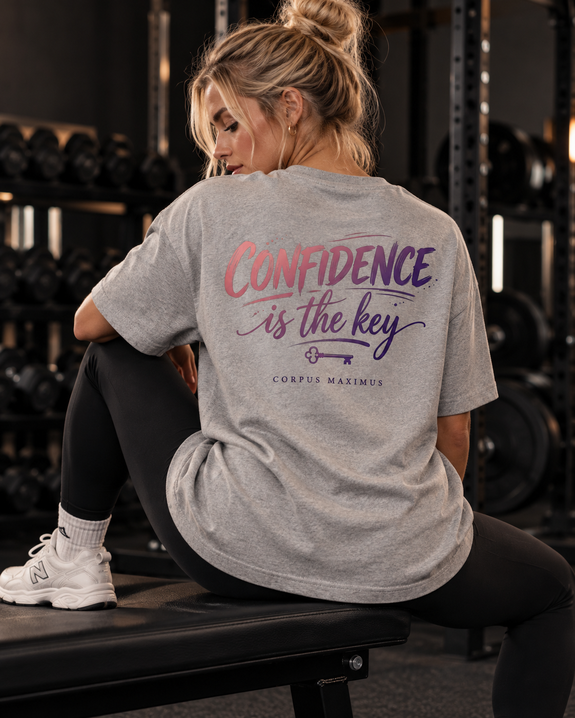 Confidence Oversized T-Shirt Unisex mit Backprint – Bild 3 | Corpus Maximus