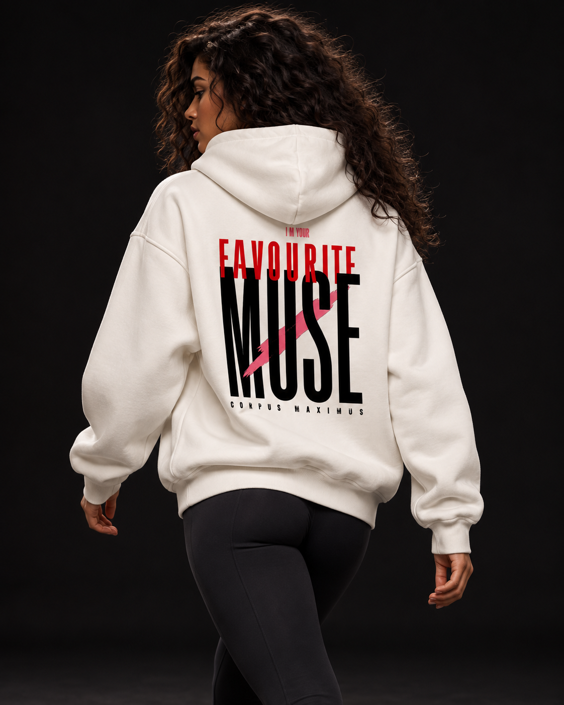 Favourite Muse Oversized Hoodie Unisex mit Backprint – Bild 2 | Corpus Maximus