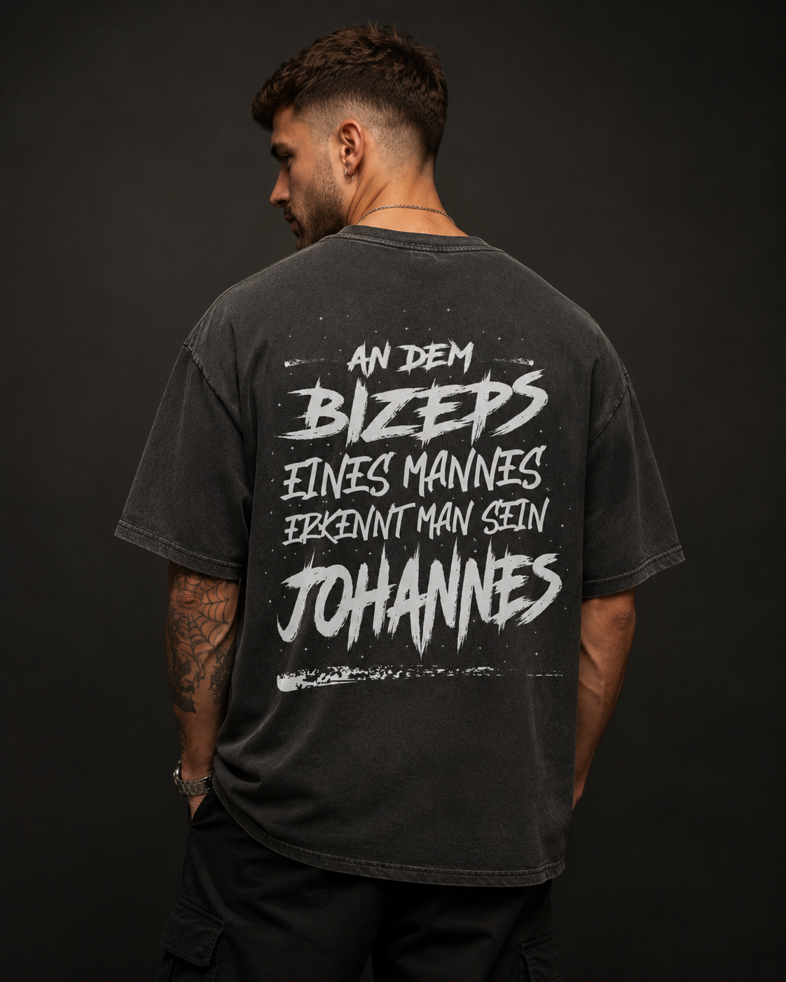 Johannes sein Bizeps Backprint – Oversized Tee