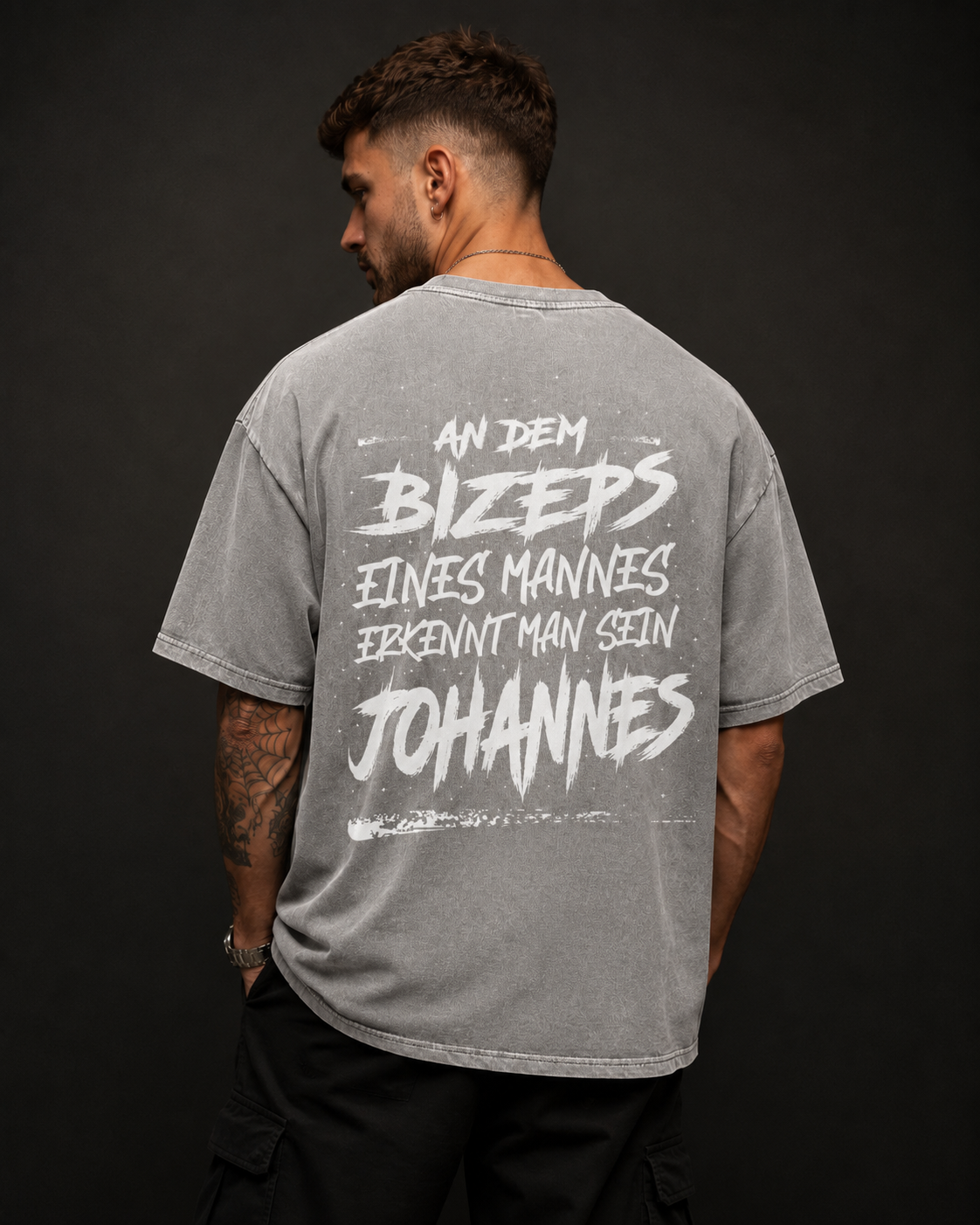 Johannes sein Bizeps Backprint – Oversized Tee