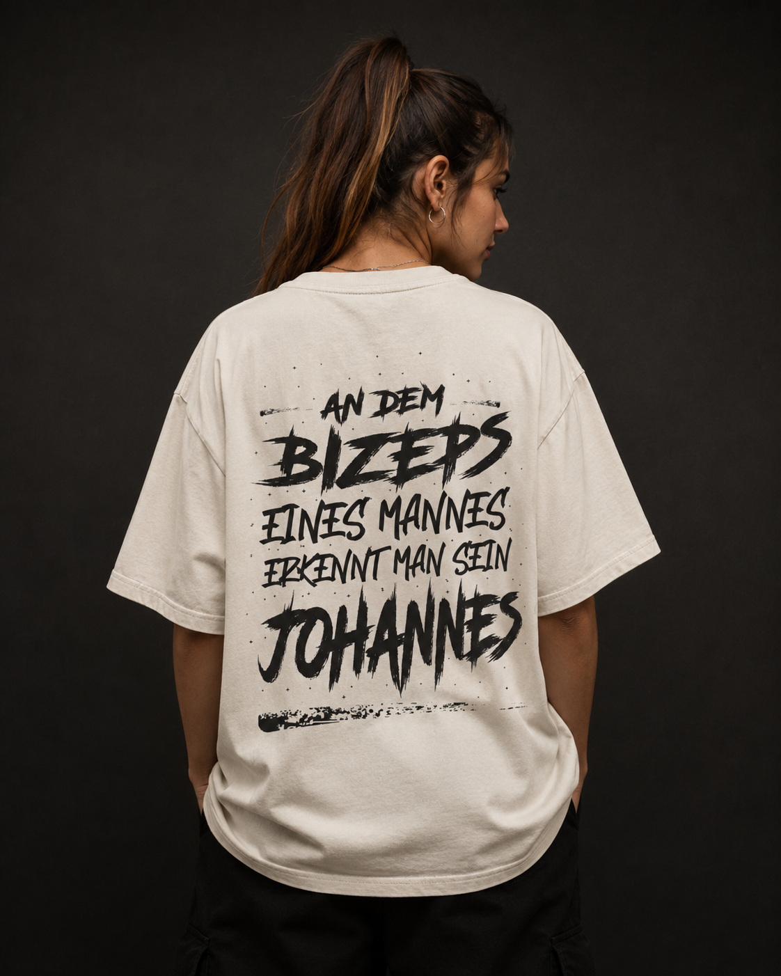 Johannes sein Bizeps Backprint – Oversized Tee