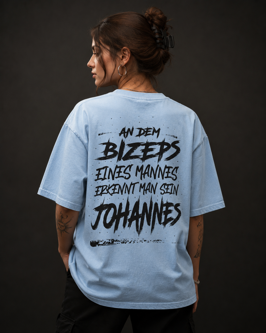 Johannes sein Bizeps Backprint – Oversized Tee