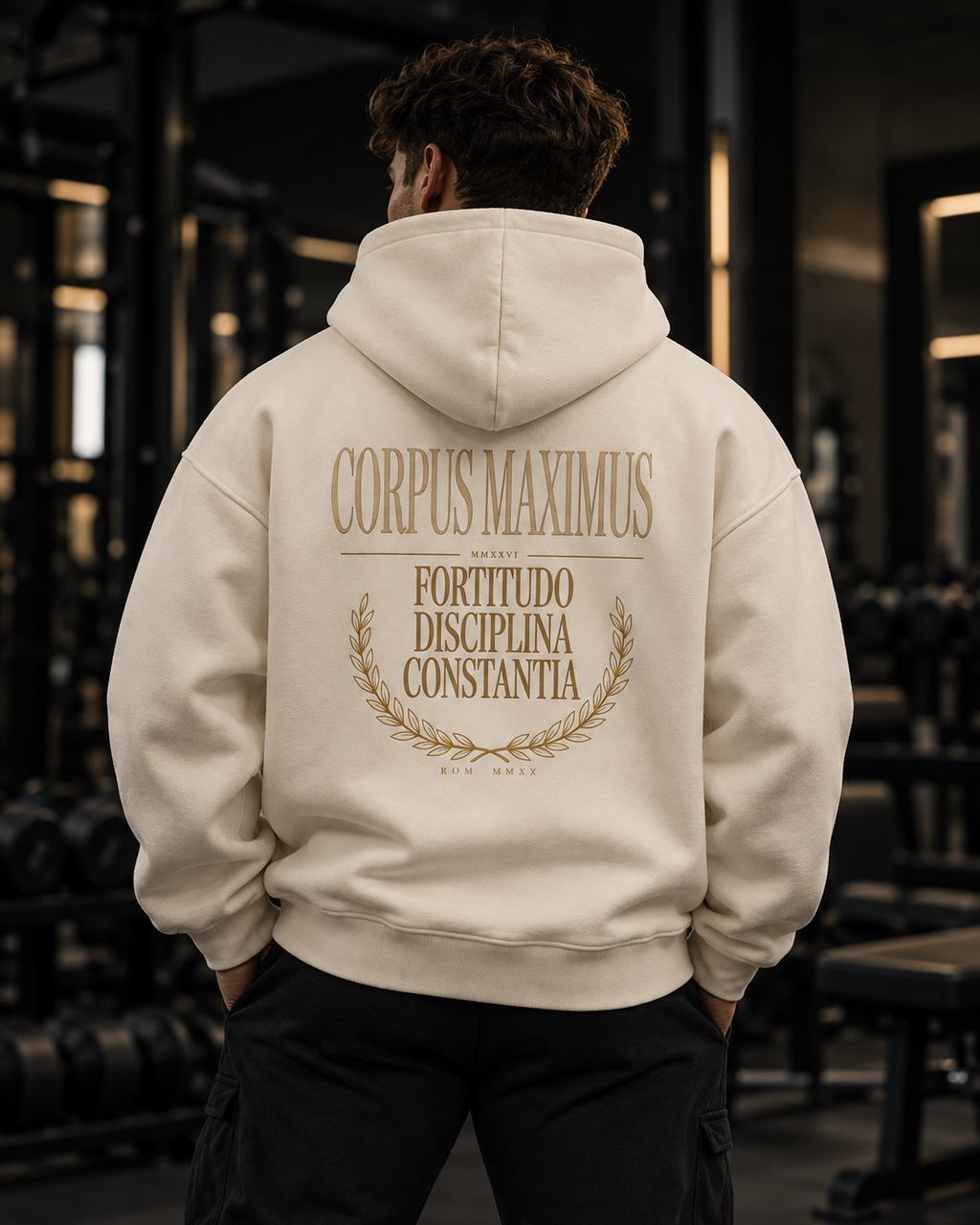 CM FDC Oversized Hoodie Herren mit Backprint – Corpus Maximus Gym Streetwear